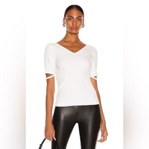 HELMUT LANG
V Neck Rib Tee, Size XS. Brand New